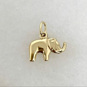 14K Yellow Gold 5/8” Puffed Elephant Pendant